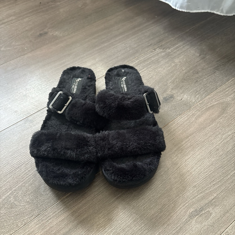 ugg fuzzy slide sandals